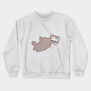 Quarantine With Boba Kitty! Crewneck Sweatshirt